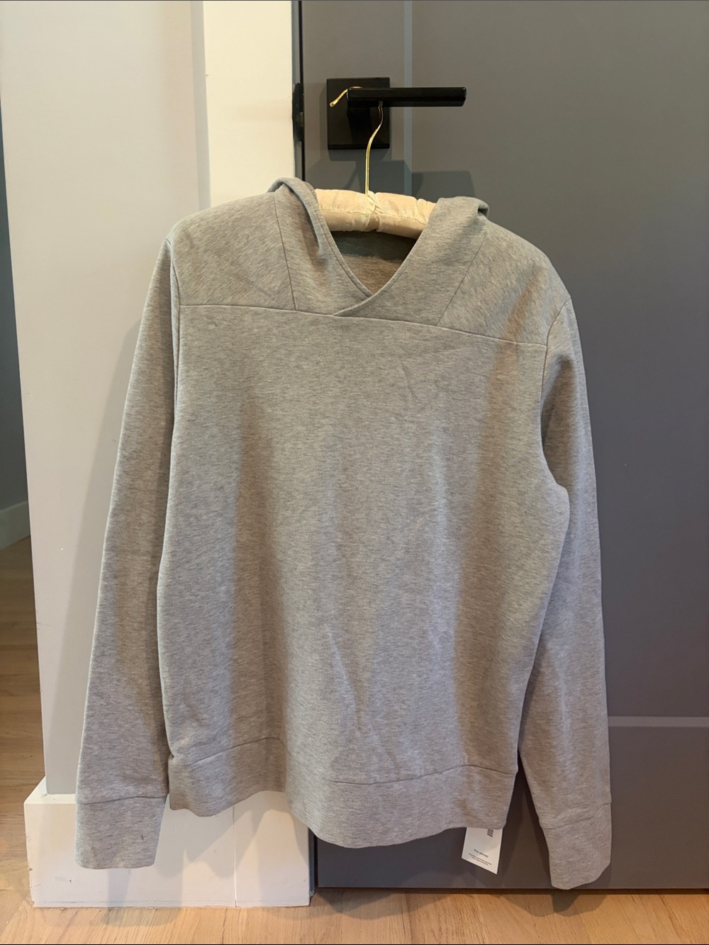 Theory Men's Light Gray Hooded Pullover Sweatshirt Size Medium